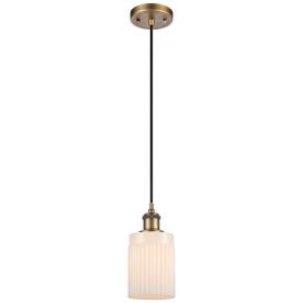 Hadley 4 1/2"W Brushed Brass and White Glass Mini Pendant Hadley 4 1/2"W Brushed Brass and White Glass Mini Pendant