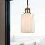 2_Hadley 4 1/2"W Brushed Brass and White Glass Mini Pendant more views