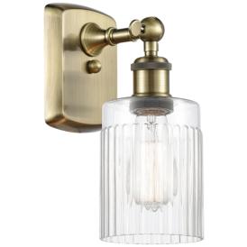 Hadley 5" Antique Brass Sconce w/ Clear Shade Hadley 5" Antique Brass Sconce w/ Clear Shade