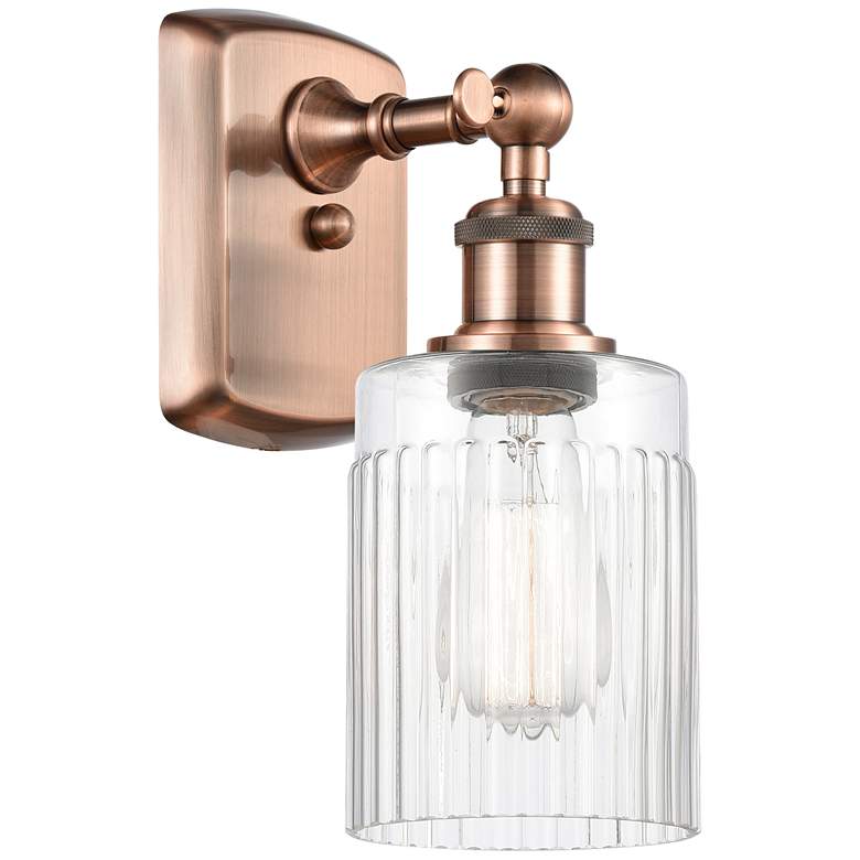 Image 1 Hadley 5" Antique Copper Sconce w/ Clear Shade