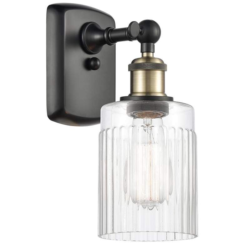 Image 1 Hadley 5" Black Antique Brass Sconce w/ Clear Shade