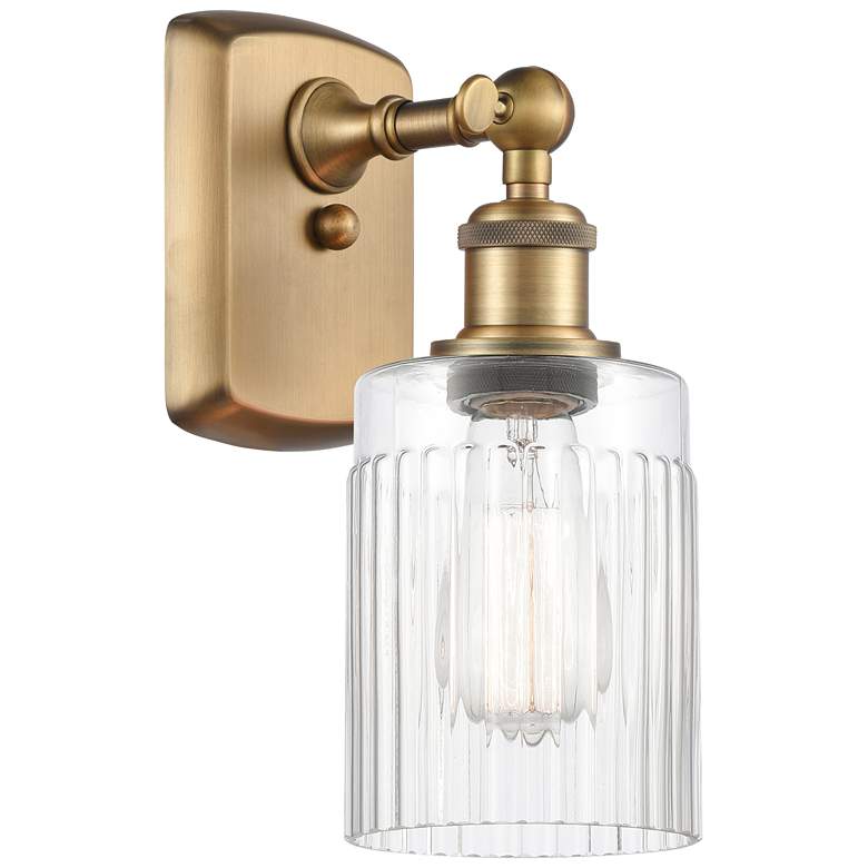 Image 1 Hadley 5" Brushed Brass Sconce w/ Clear Shade