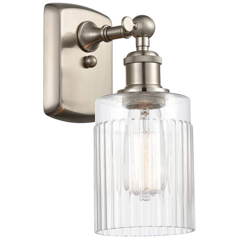 Image 1 Hadley 5" Brushed Satin Nickel Sconce w/ Clear Shade