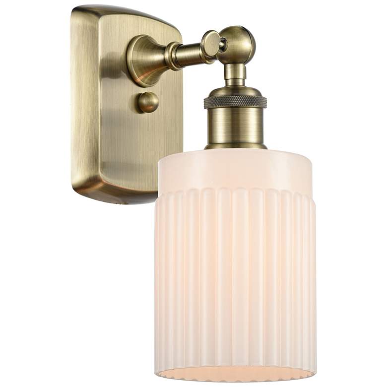 Image 1 Hadley 5" LED Sconce - Brass Finish - Matte White Shade