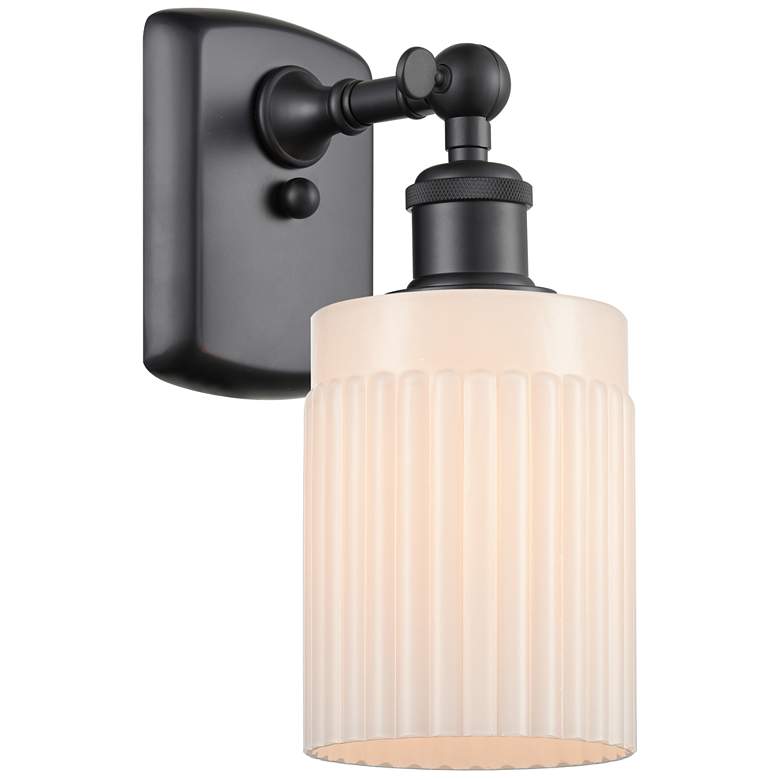Image 1 Hadley 5" LED Sconce - Matte Black Finish - Matte White Shade