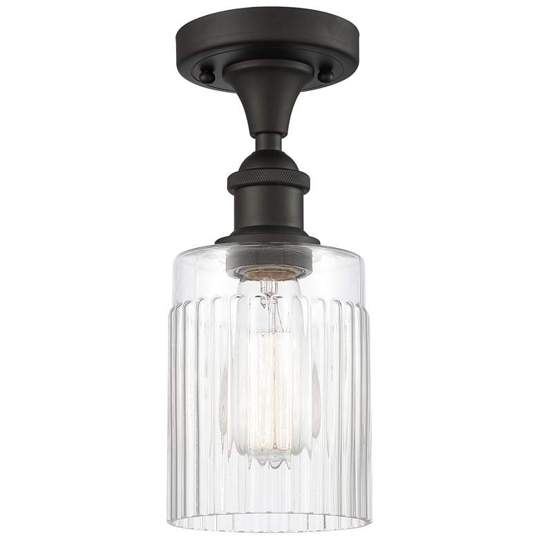 Image 1 Hadley 5" LED Semi-Flush Mount - Oil Rubbed Bronze - Clear Shade