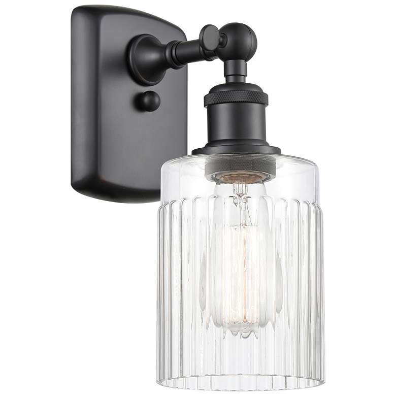 Image 1 Hadley 5" Matte Black Sconce w/ Clear Shade
