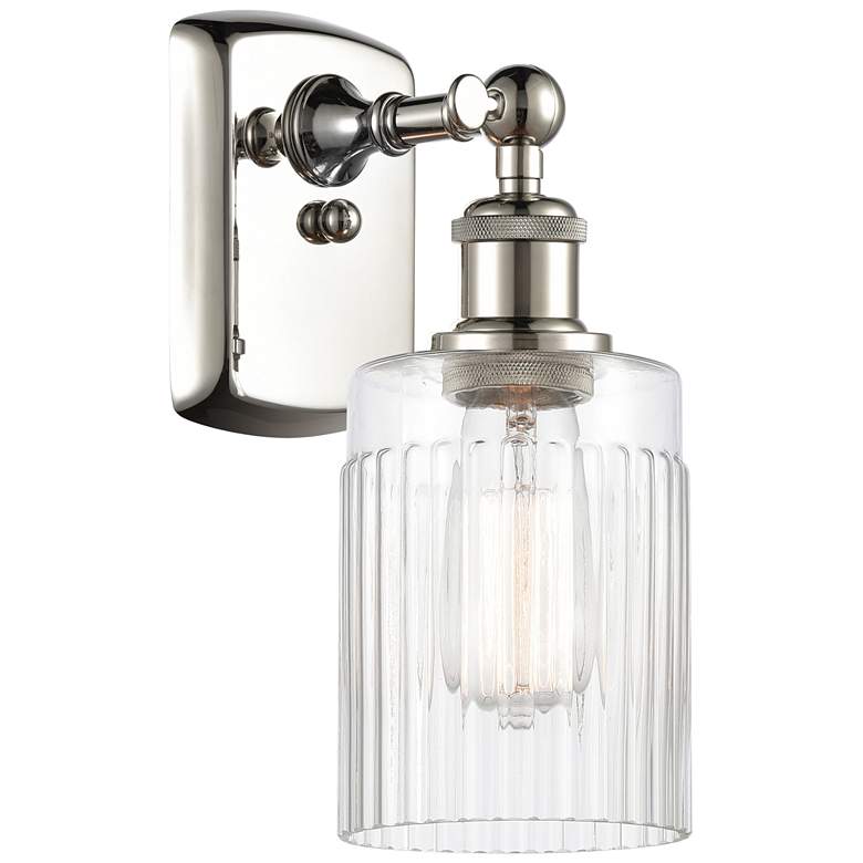 Image 1 Hadley 5" Polished Nickel Sconce w/ Clear Shade