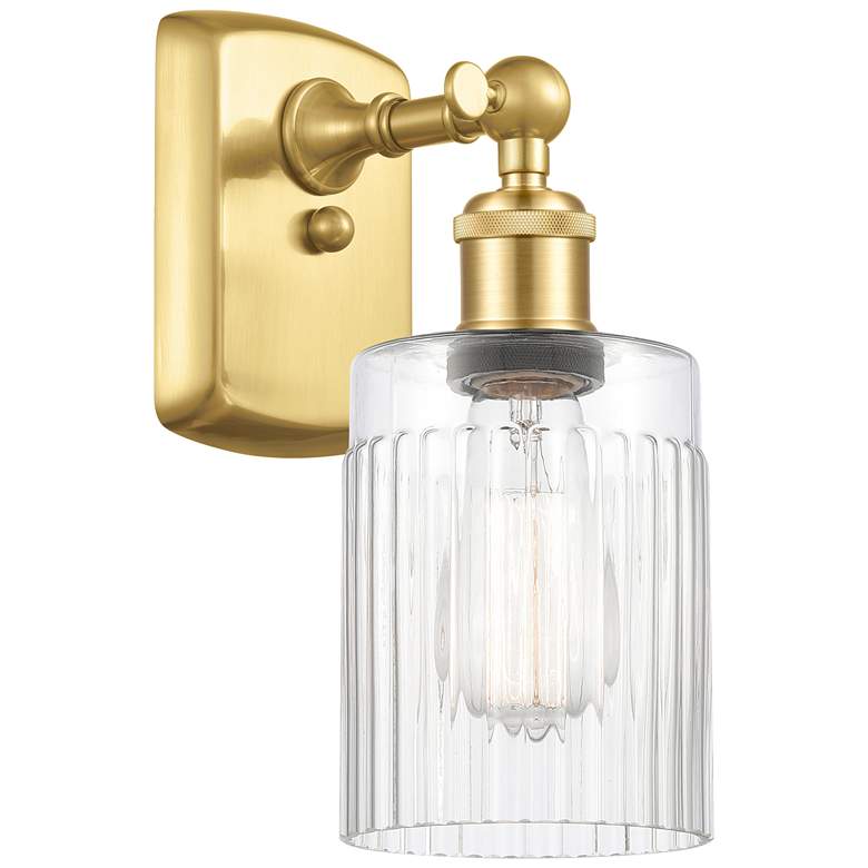 Image 1 Hadley 5" Satin Gold Sconce w/ Clear Shade