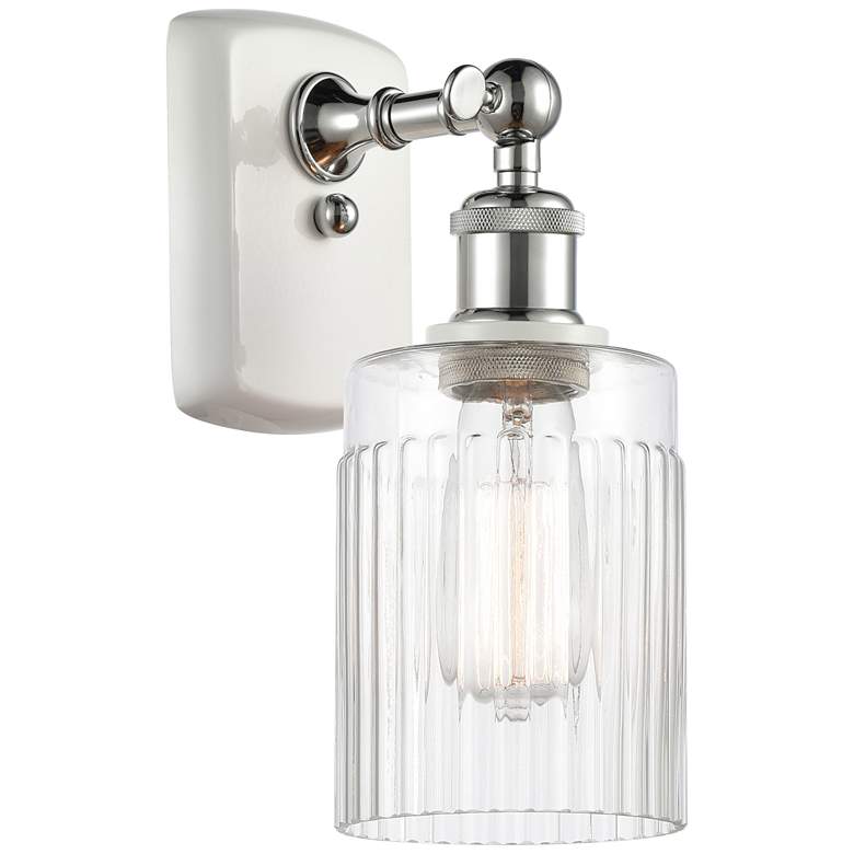 Image 1 Hadley 5 inch White &#38; Chrome Sconce w/ Clear Shade
