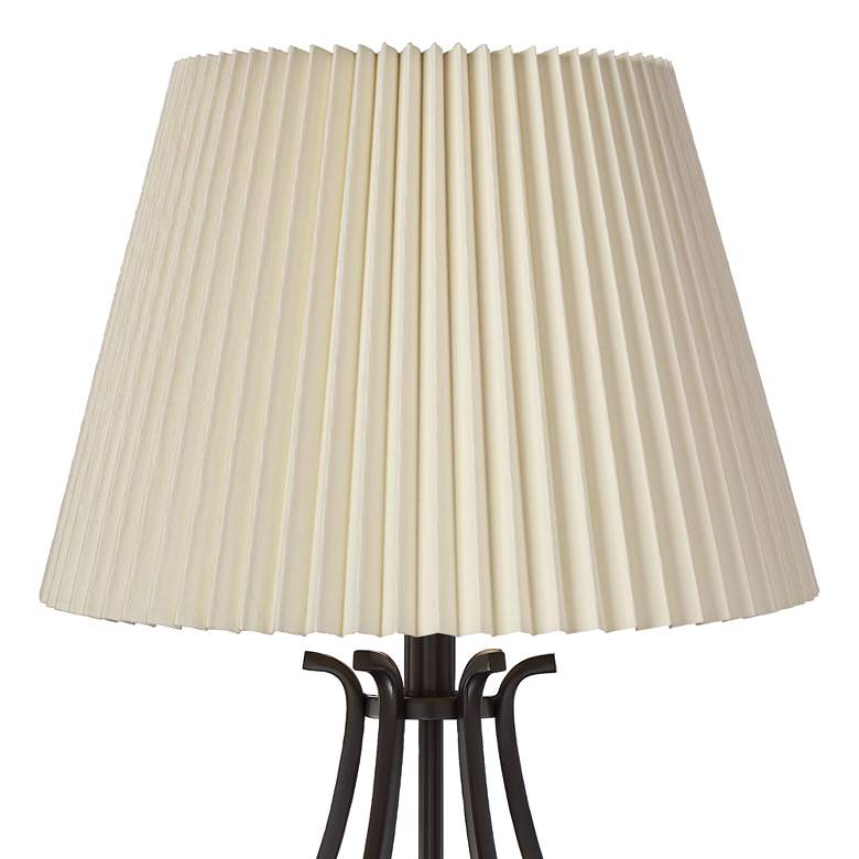 Image 2 Hadley Bronze Outlet Table Lamps with Ivory Linen Pleat Shades Set of 2 more views