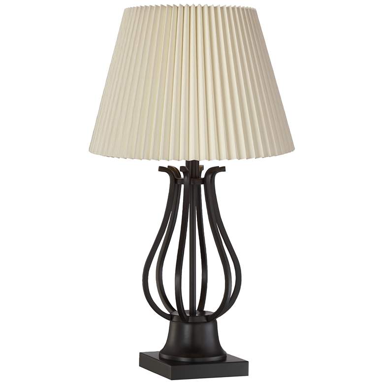 Image 7 Hadley Bronze Outlet Table Lamps with Ivory Linen Pleat Shades Set of 2 more views