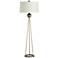 Hadley Pale Brass Tripod Metal Floor Lamp with Ivory Shade