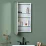 Hadley Shiny Silver 16" x 26" Medicine Cabinet Wall Mirror 