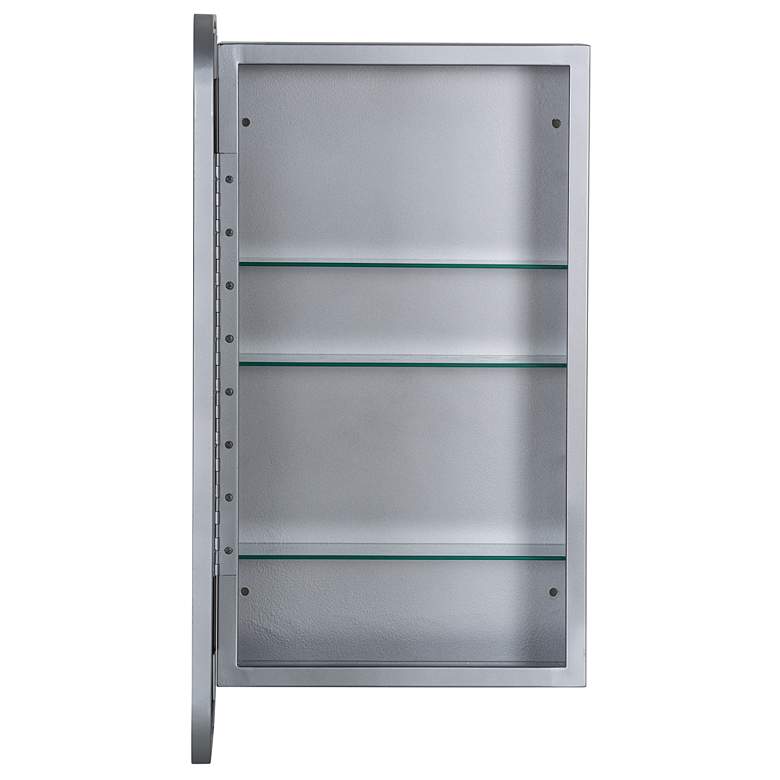 Image 5 Hadley Shiny Silver 16" x 26" Medicine Cabinet Wall Mirror more views