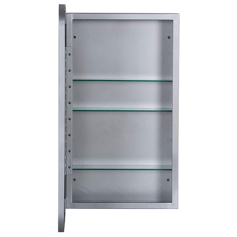 Image 5 Hadley Shiny Silver 16 inch x 26 inch Medicine Cabinet Wall Mirror  more views