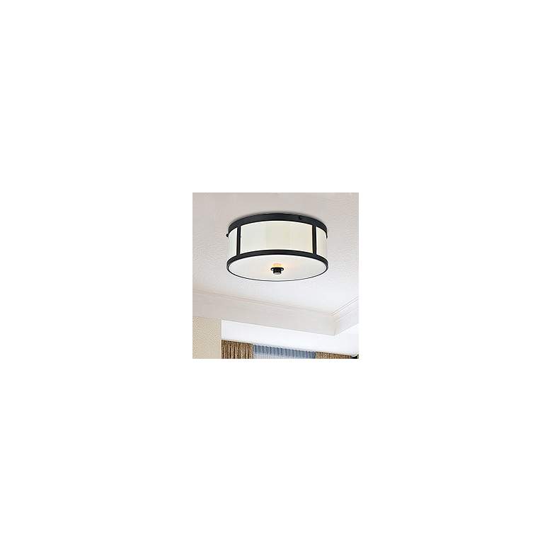 Image 2 Hadrian 2 Lt 12" Flat Black Flush Mount