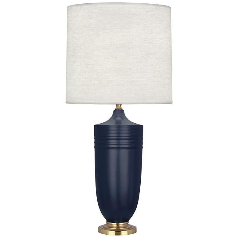 Image 1 Hadrian Matte Midnight Blue and Modern Brass Table Lamp