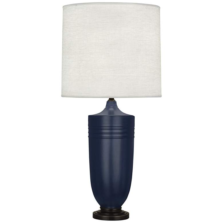 Image 1 Hadrian Matte Midnight Blue and Patina Bronze Table Lamp