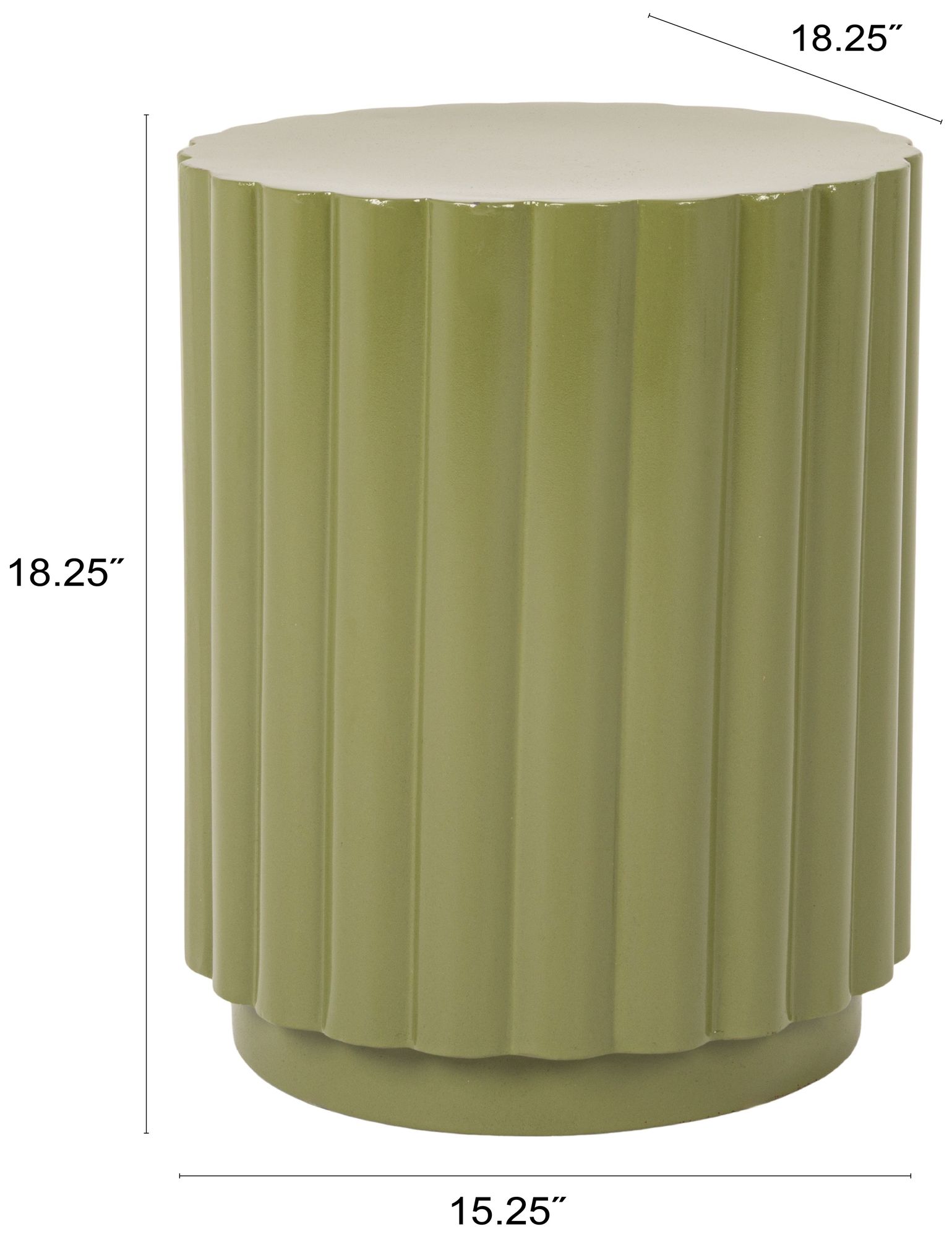Image 3 Hadrian Scalloped High Gloss Metal Accent Drum Table more views