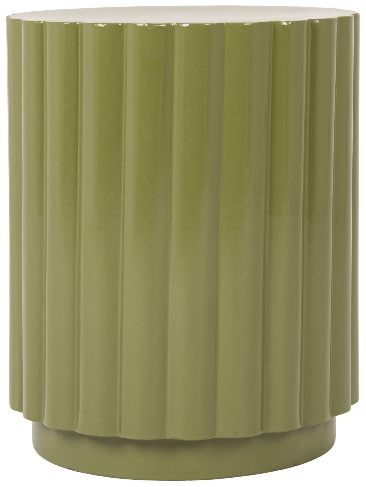 Image 5 Hadrian Scalloped High Gloss Metal Accent Drum Table more views