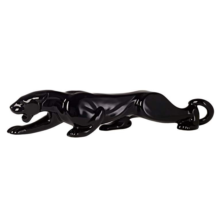 Image 1 Haeger Potteries Black Panther 24 inch Wide Ceramic Sculpture