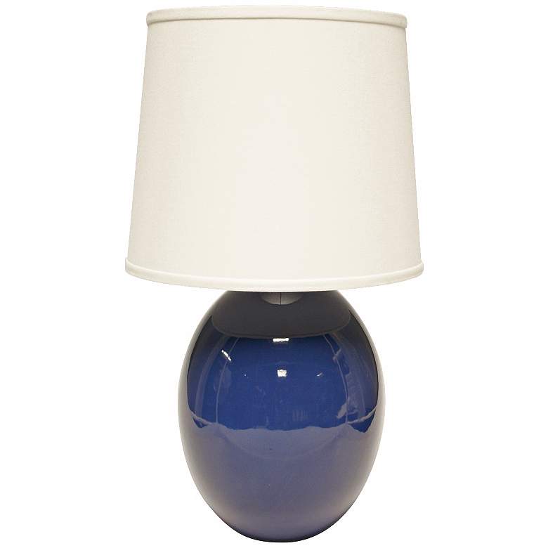 Image 1 Haeger Potteries Blue Ceramic Egg Table Lamp