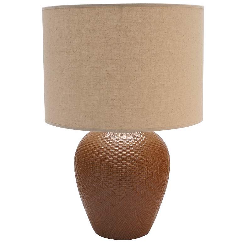Image 1 Haeger Potteries Carmel Basket Ceramic Table Lamp