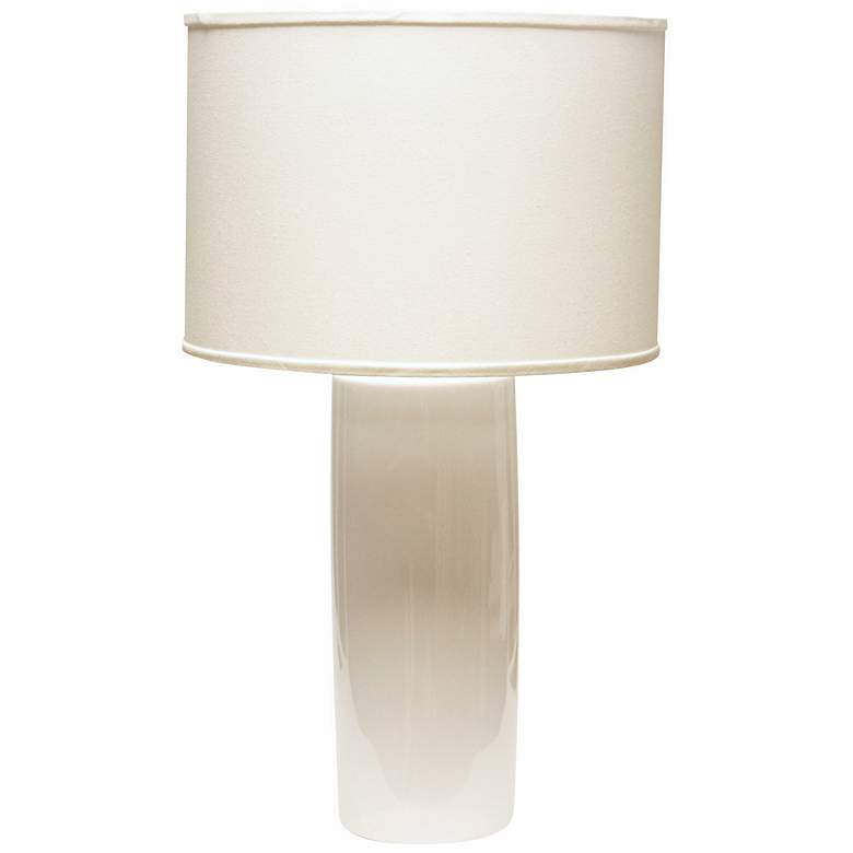 Image 1 Haeger Potteries Cylinder White Table Lamp
