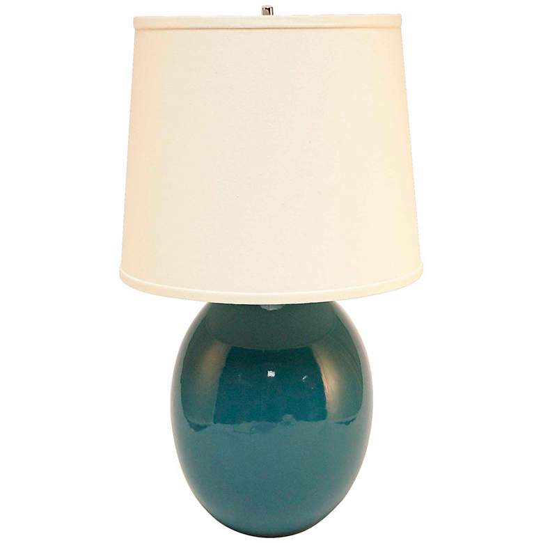 Image 1 Haeger Potteries Ocean Blue Ceramic Egg Table Lamp