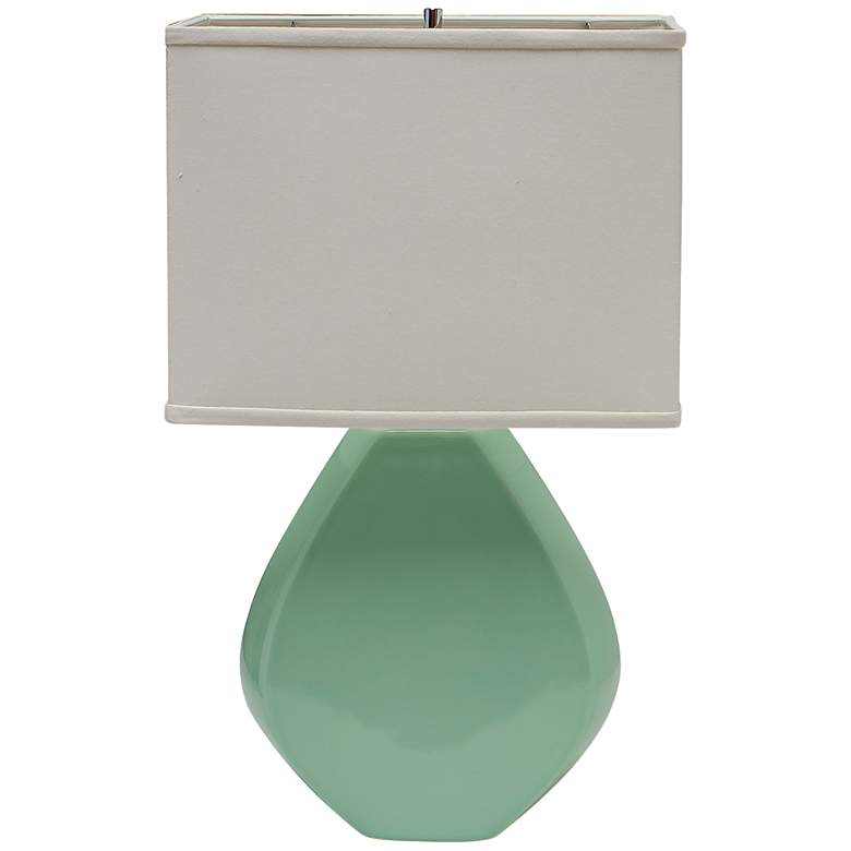 Image 1 Haeger Potteries Octagon Seafoam Green Table Lamp