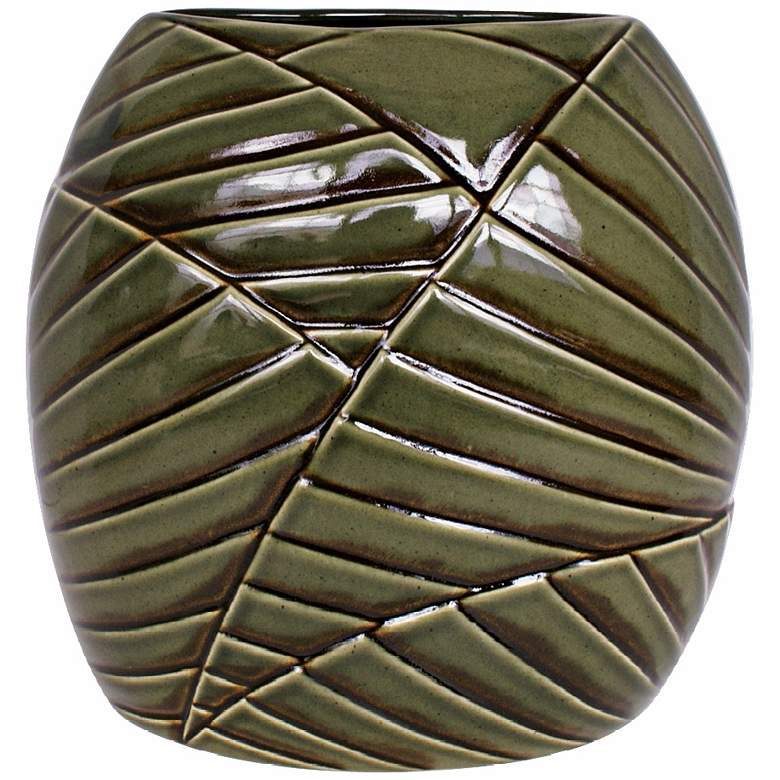 Image 1 Haeger Potteries Palm Grove 11 inch High Ceramic Vase