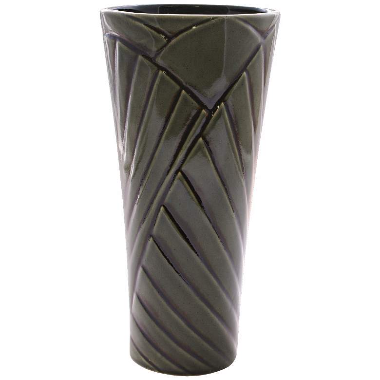 Image 1 Haeger Potteries Palm Grove 14 inch High Ceramic Vase