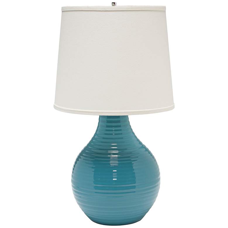 Image 1 Haeger Potteries Rowe Turquoise Table Lamp