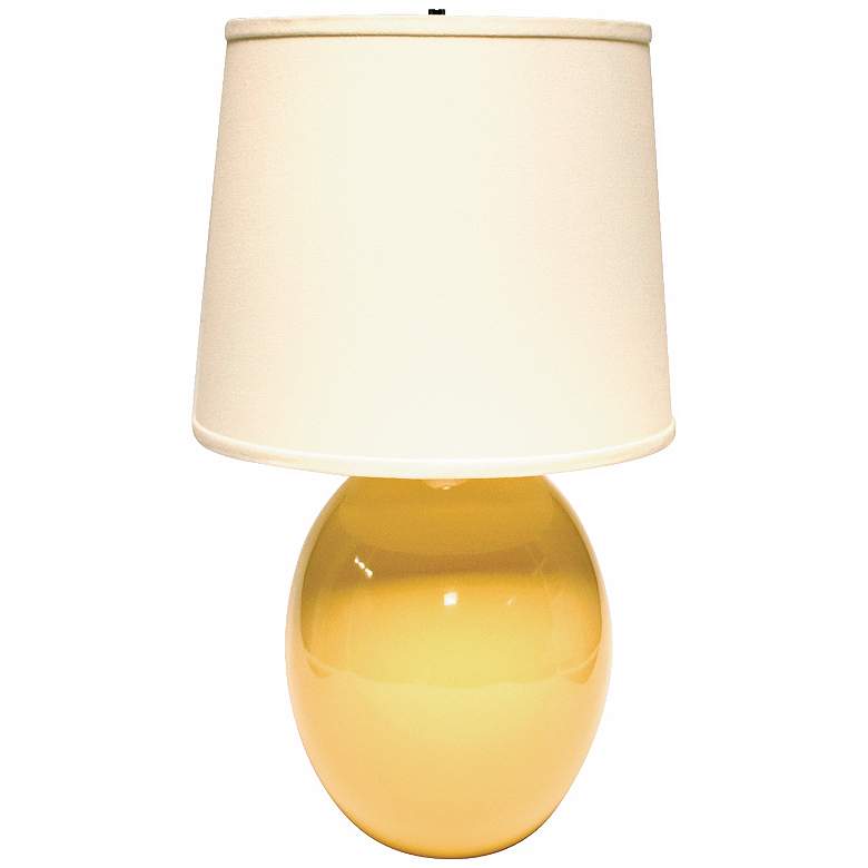 Image 1 Haeger Potteries Saffron Yellow Ceramic Egg Table Lamp