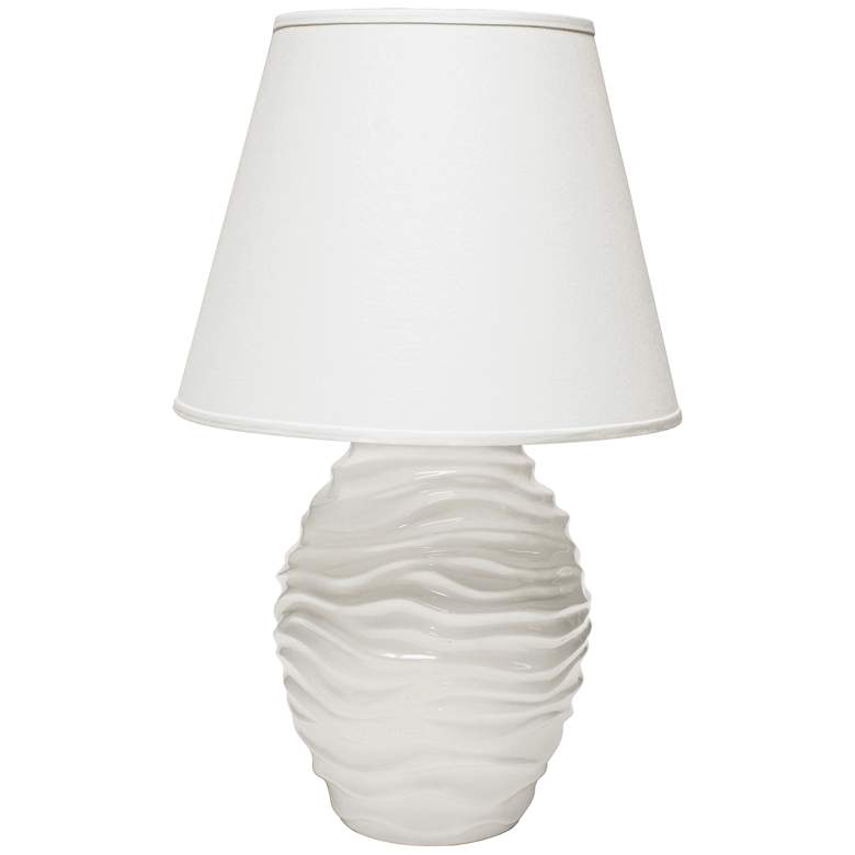 Image 1 Haeger Potteries Wave White Ceramic Table Lamp