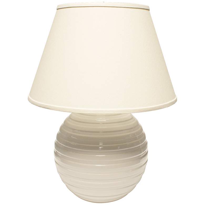 Image 1 Haeger Potteries White Centrifugal Ceramic Table Lamp