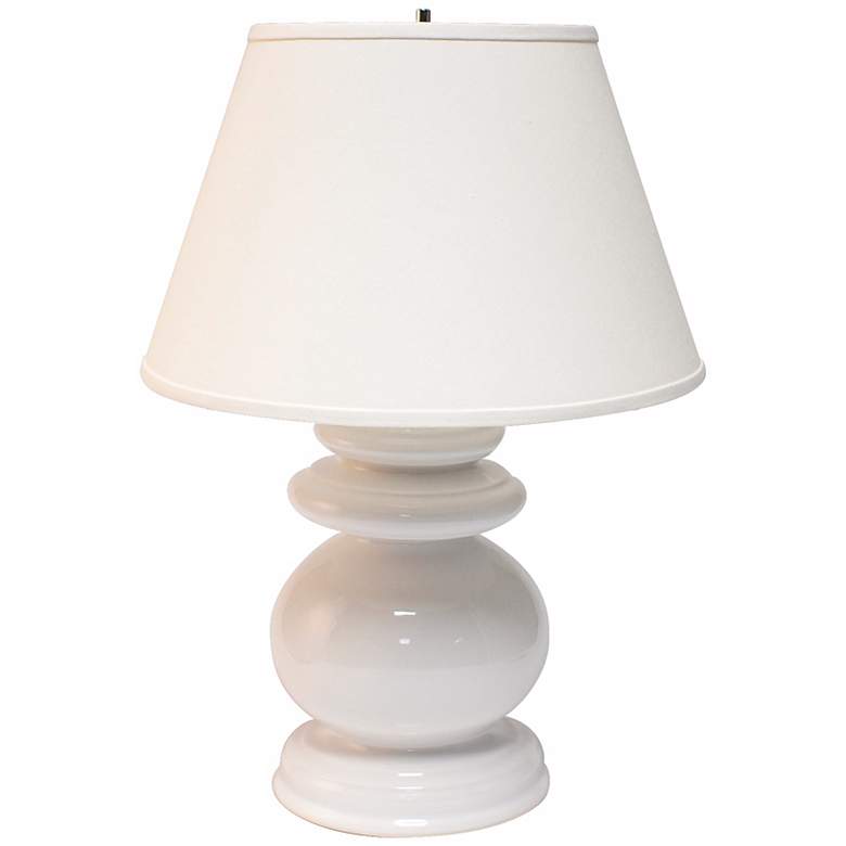 Image 1 Haeger Potteries White Cottage Ceramic Table Lamp