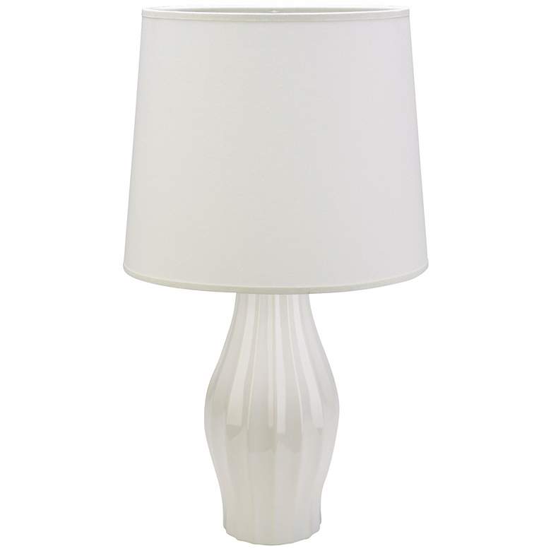 Image 1 Haeger Potteries White Fluted Ceramic Table Lamp