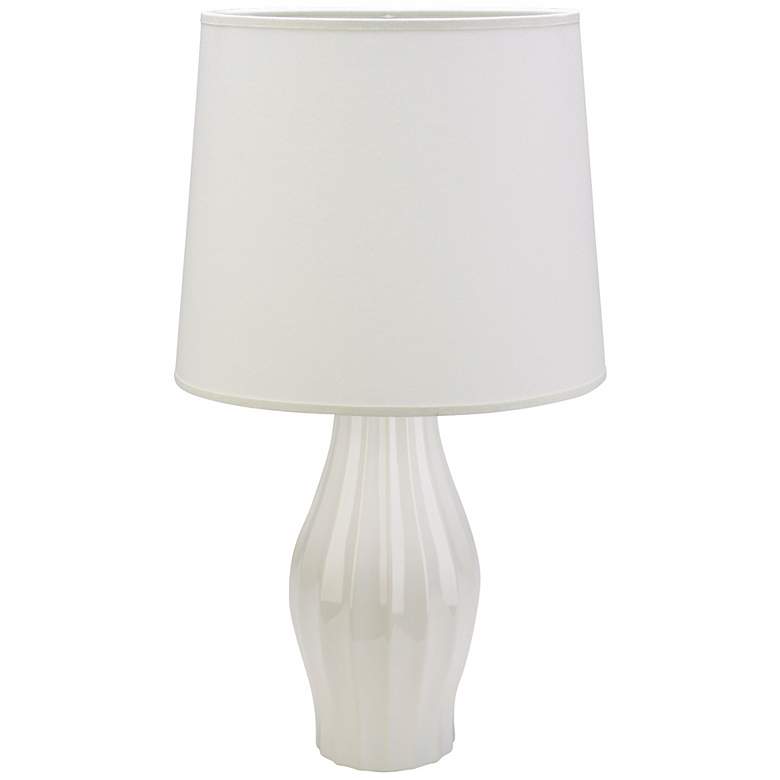 Image 1 Haeger Potteries White Fluted  Ceramic Table Lamp