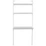 Haeloen 30" Wide Matte White 3-Shelf Wall Mount Desk