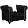 Hafner Black Velvet Tufted Fabric Accent Chair