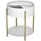 Haft 19 3/4"W White 1-Shelf End Table with Hidden Storage