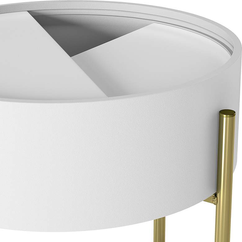 Image 3 Haft 19 3/4"W White 1-Shelf End Table with Hidden Storage more views