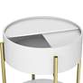 4_Haft 19 3/4"W White 1-Shelf End Table with Hidden Storage more views