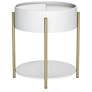6_Haft 19 3/4"W White 1-Shelf End Table with Hidden Storage more views