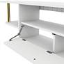 4_Haft 63" Wide White Wood 3-Shelf Floating TV Stand more views