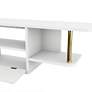 6_Haft 63" Wide White Wood 3-Shelf Floating TV Stand more views