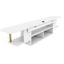 Haft 63" Wide White Wood 3-Shelf Floating TV Stand