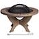 Hagel 36" Wide Faux Stone Wood Burning Outdoor Fire Pit